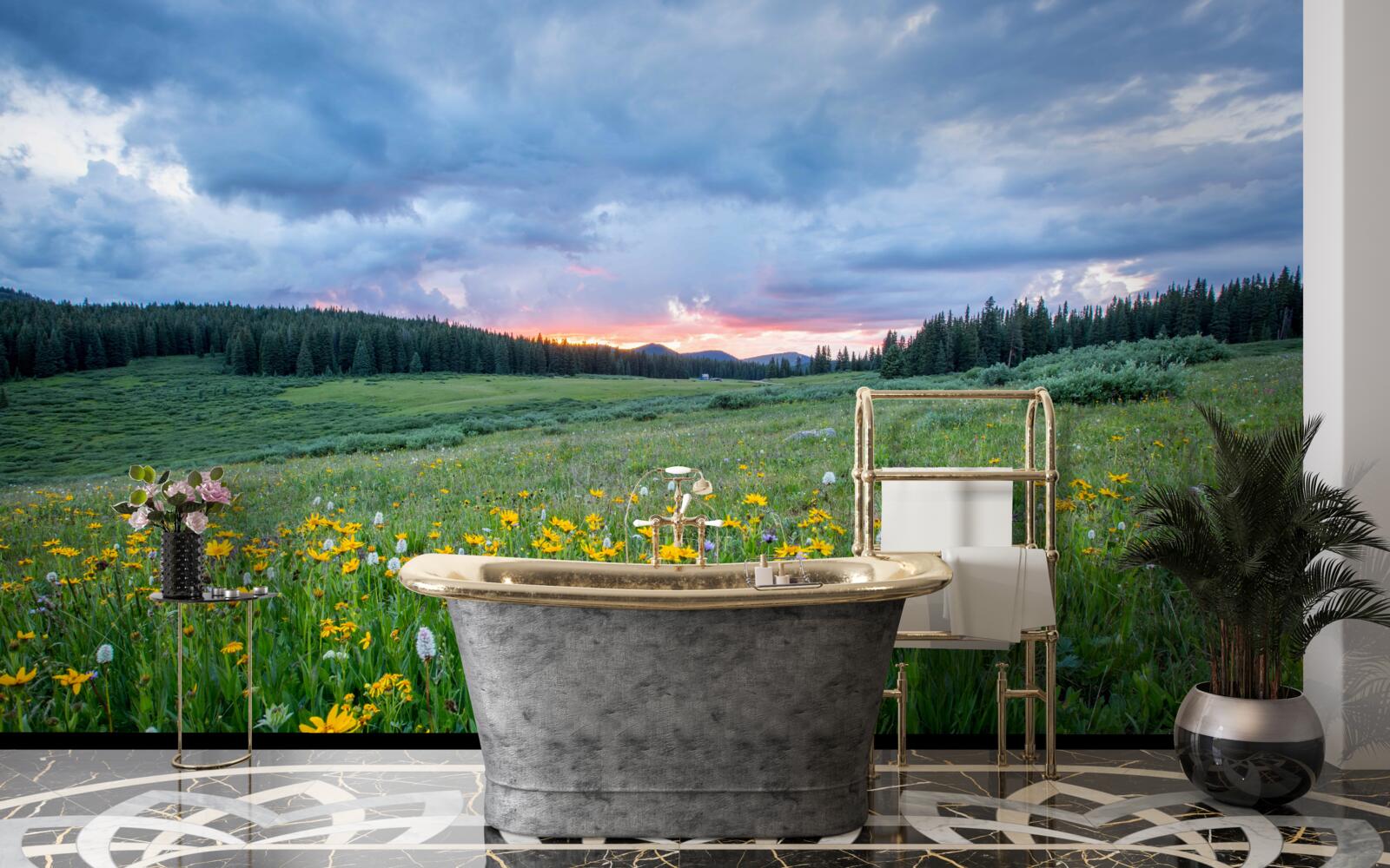 Fotobehang weideplanten