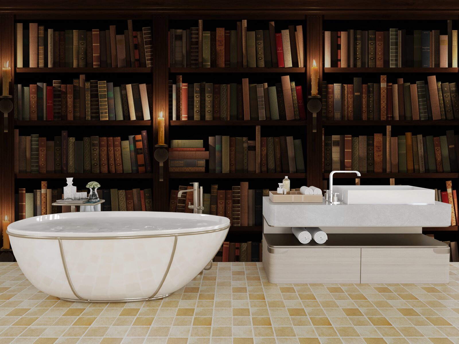 Fotobehang rijke historische bibliotheek