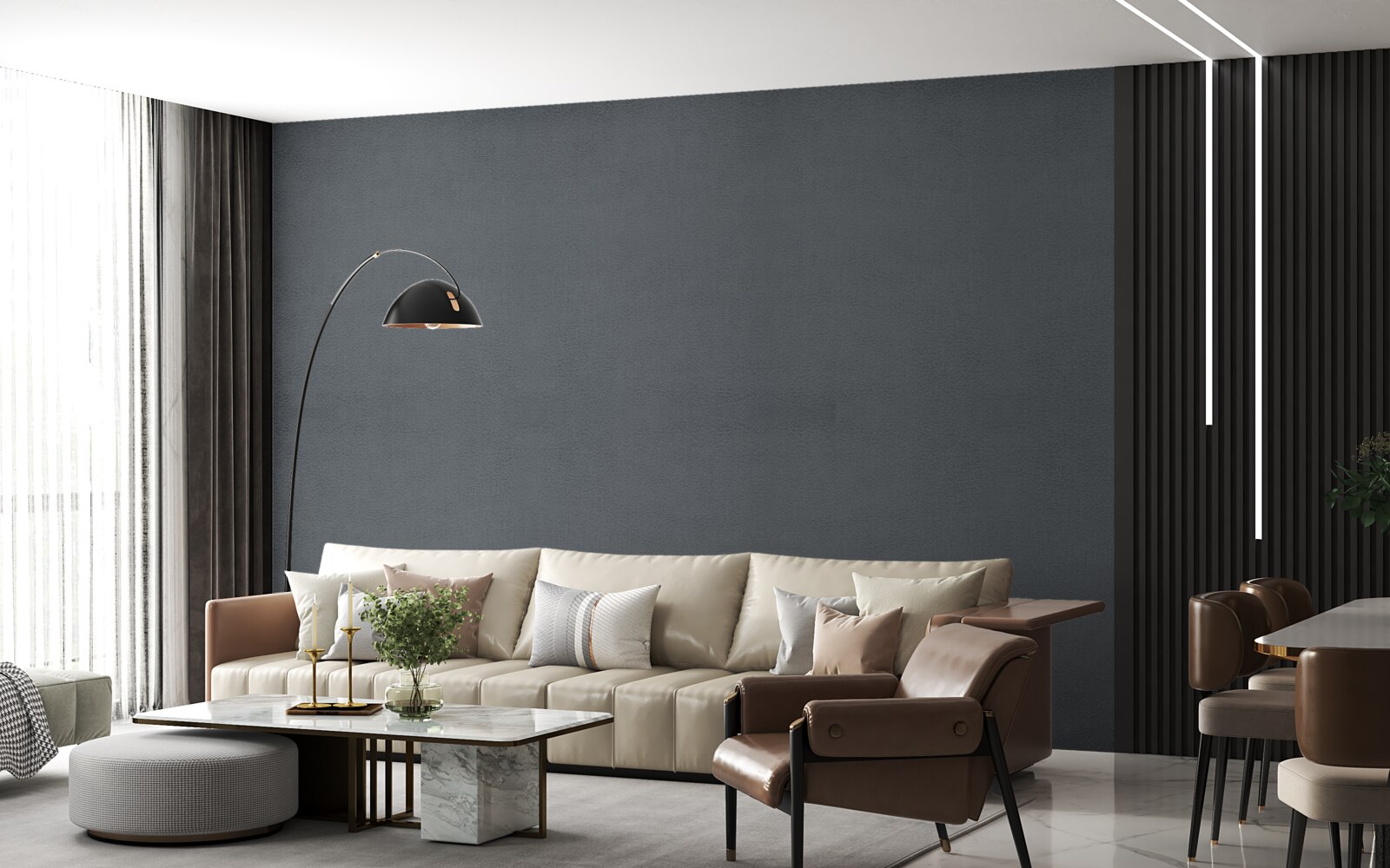 Fotobehang donkergrijze rechthoeken