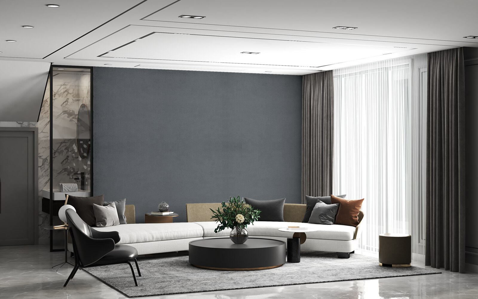 Fotobehang donkergrijze rechthoeken