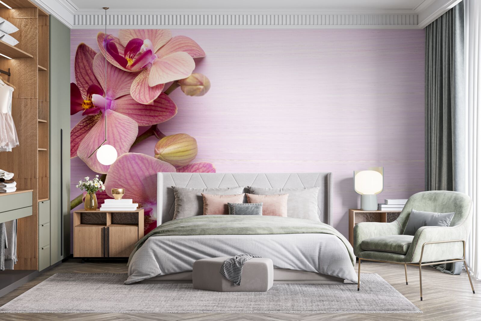 Fotobehang Orchideeën hebben een verbazingwekkende roze schoonheid