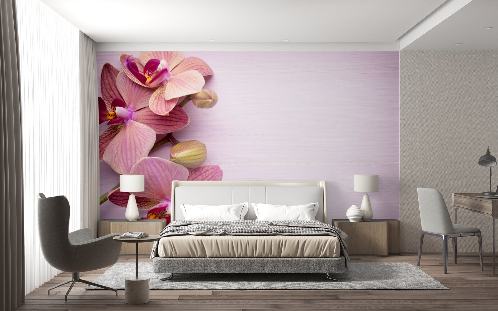 Fotobehang Orchideeën hebben een verbazingwekkende roze schoonheid