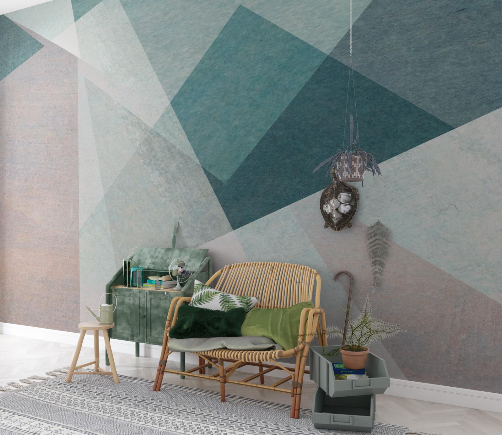 Fotobehang pieken in blauwe en roze tinten