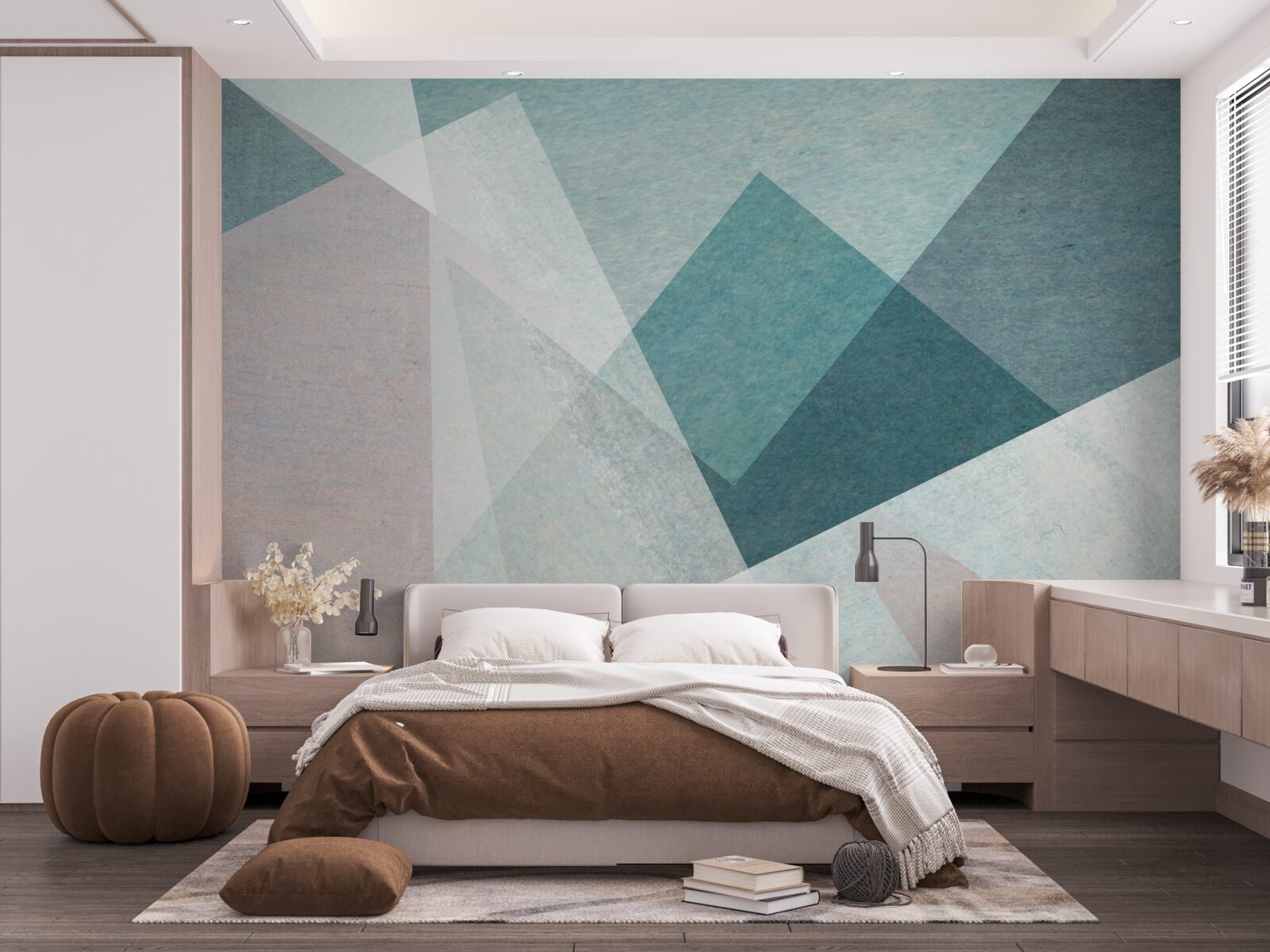 Fotobehang pieken in blauwe en roze tinten