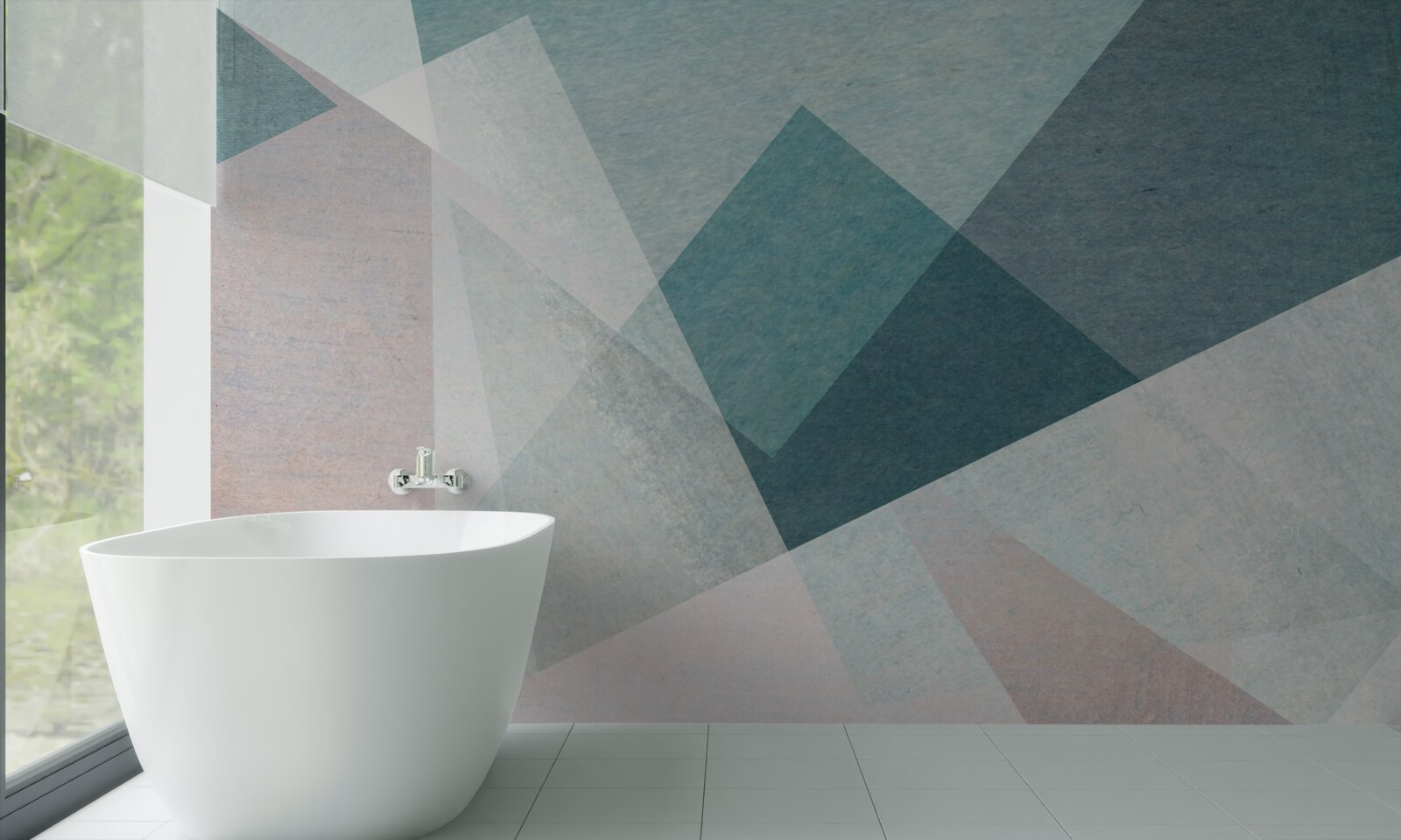 Fotobehang pieken in blauwe en roze tinten