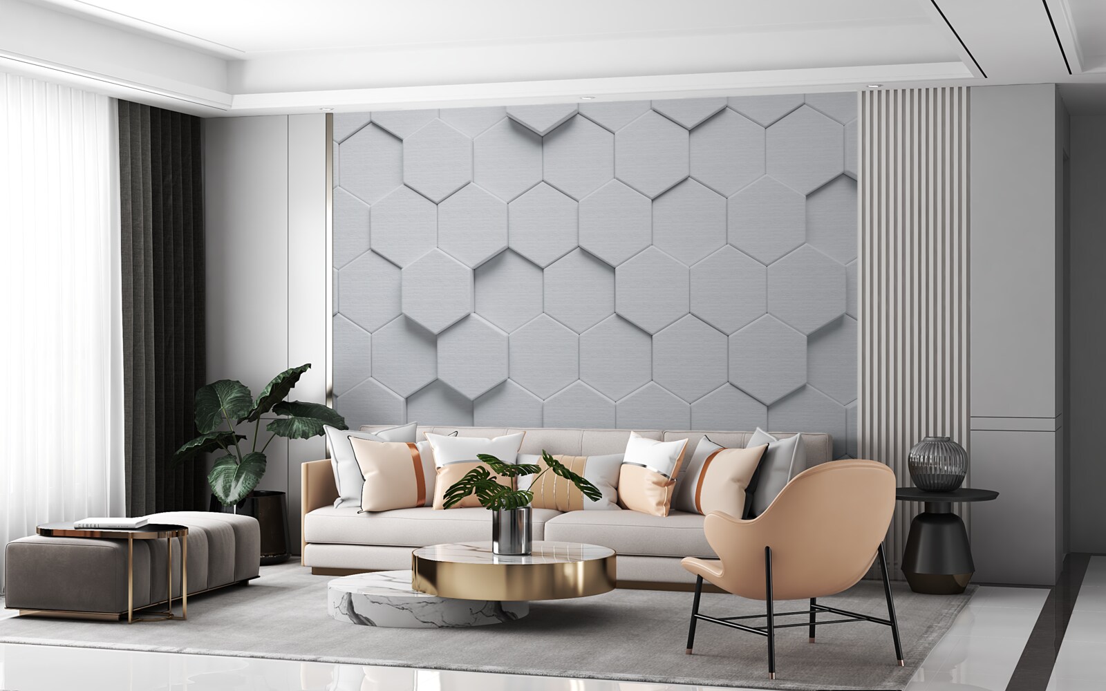 Fotobehang grote zilveren voorwerpen