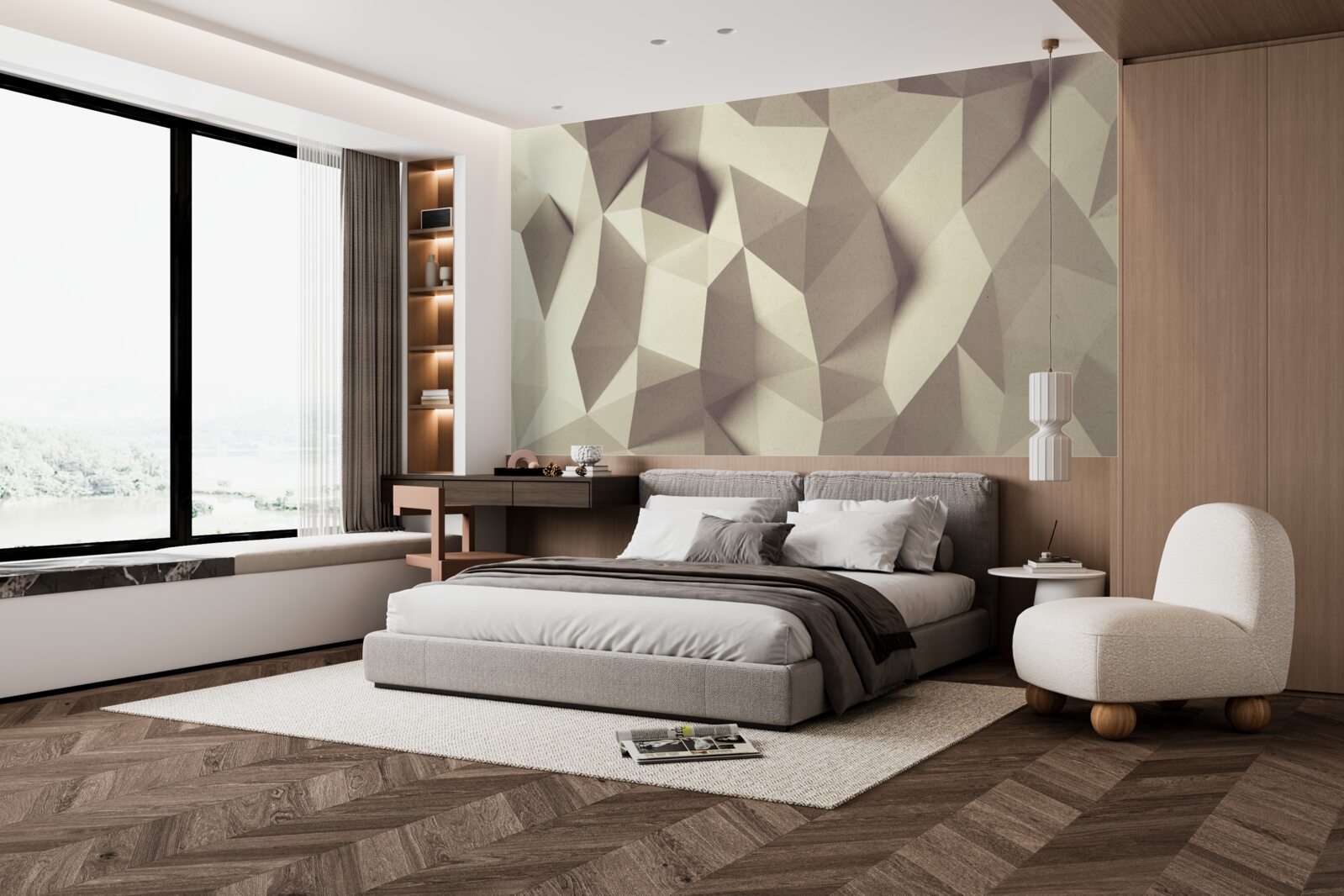 Fotobehang textuur van geometrische vormen met een duidelijk volume