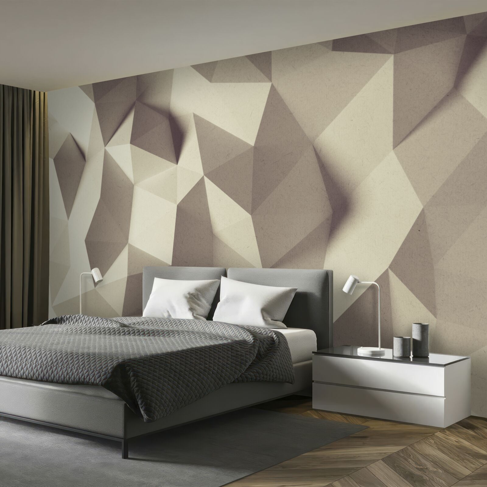 Fotobehang textuur van geometrische vormen met een duidelijk volume