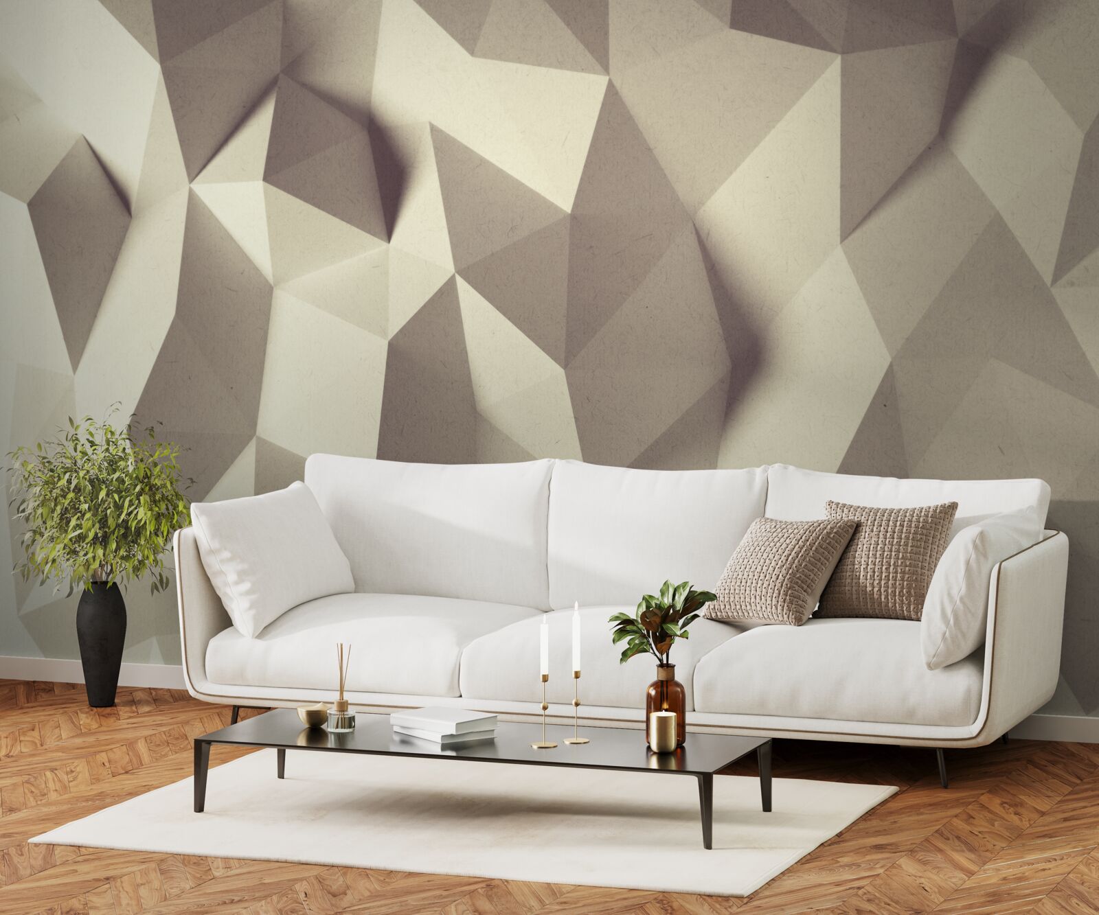 Fotobehang textuur van geometrische vormen met een duidelijk volume