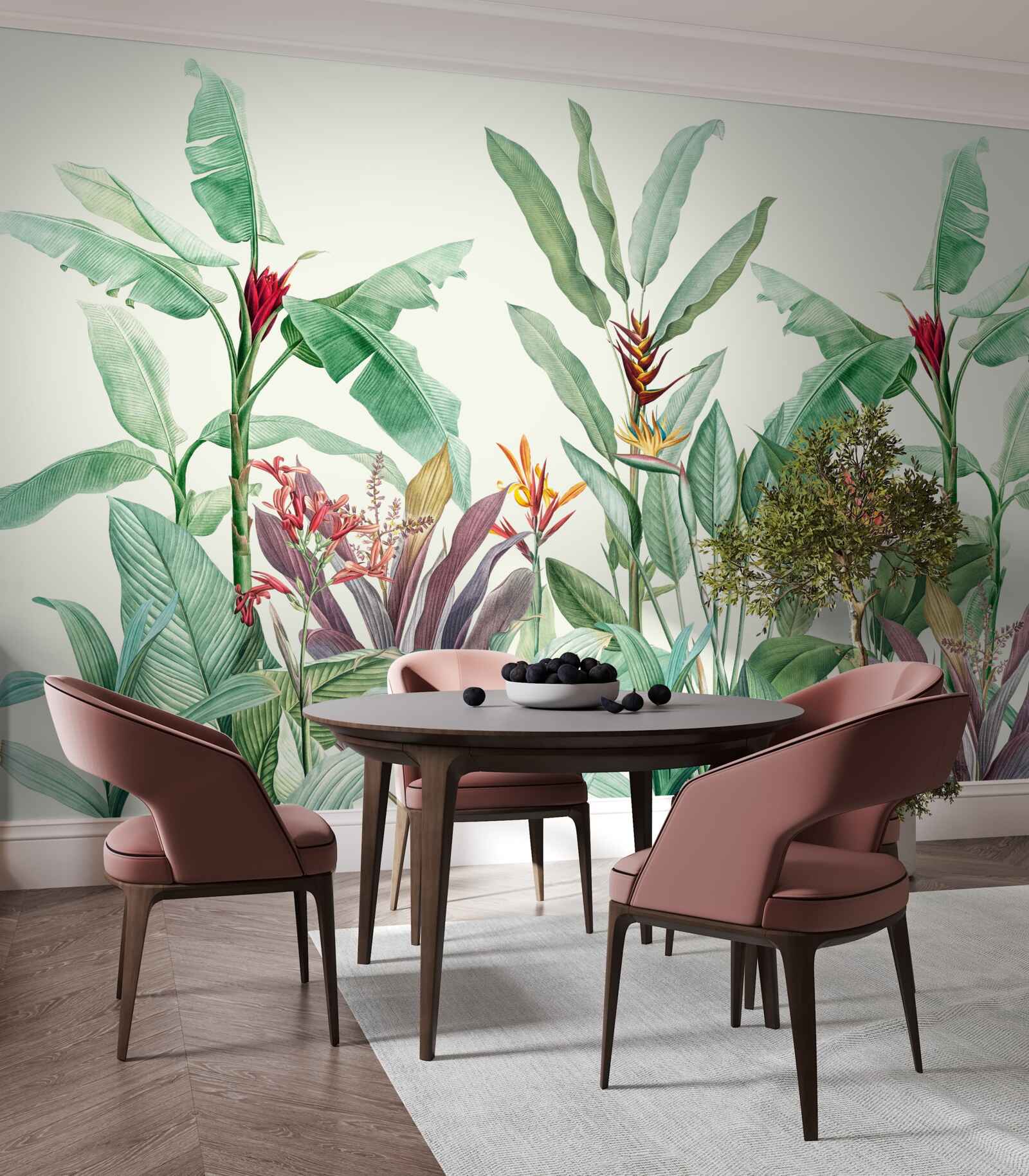 Fotobehang tropische groene bladeren