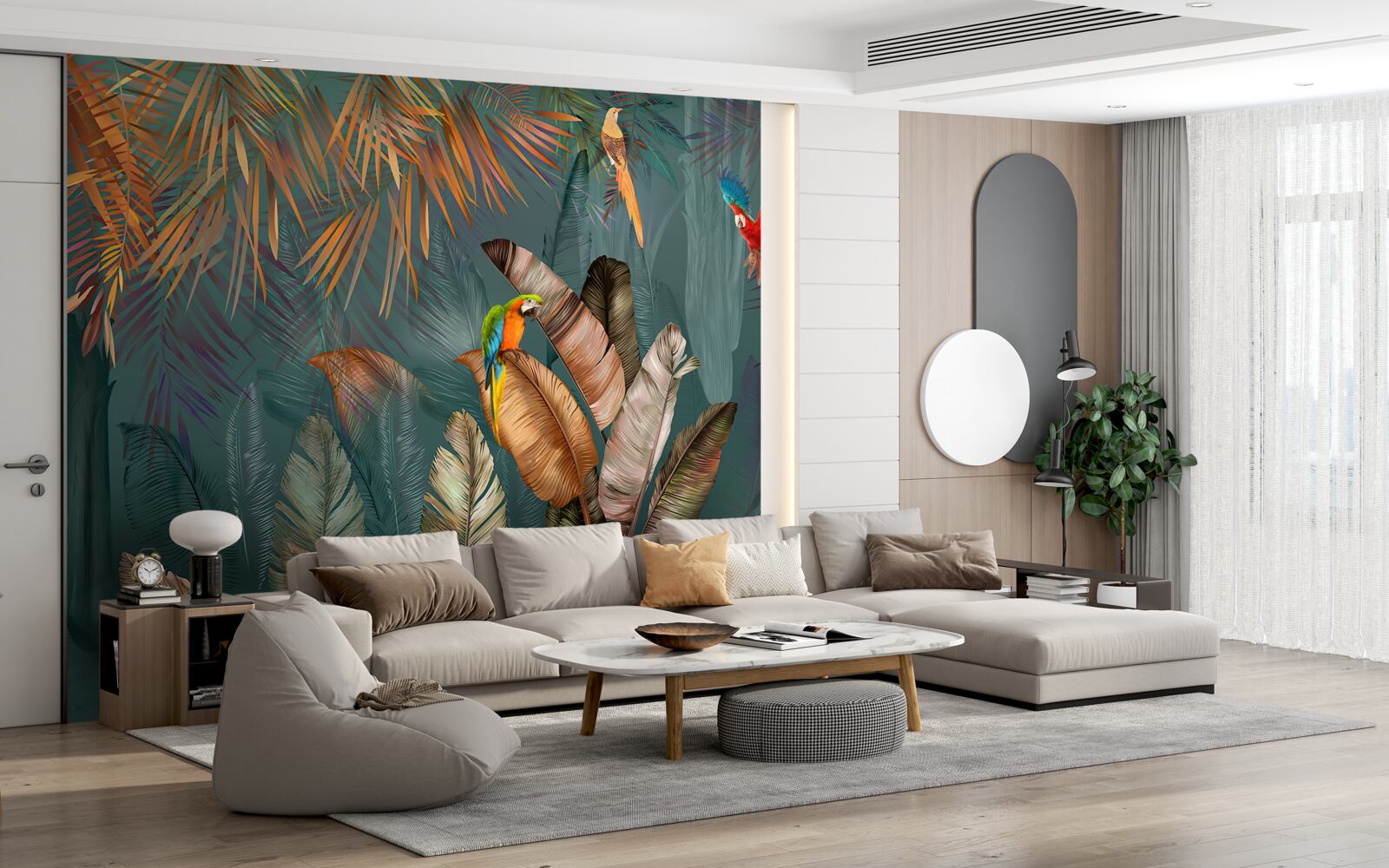 Fotobehang ontmoeting van twee papegaaien