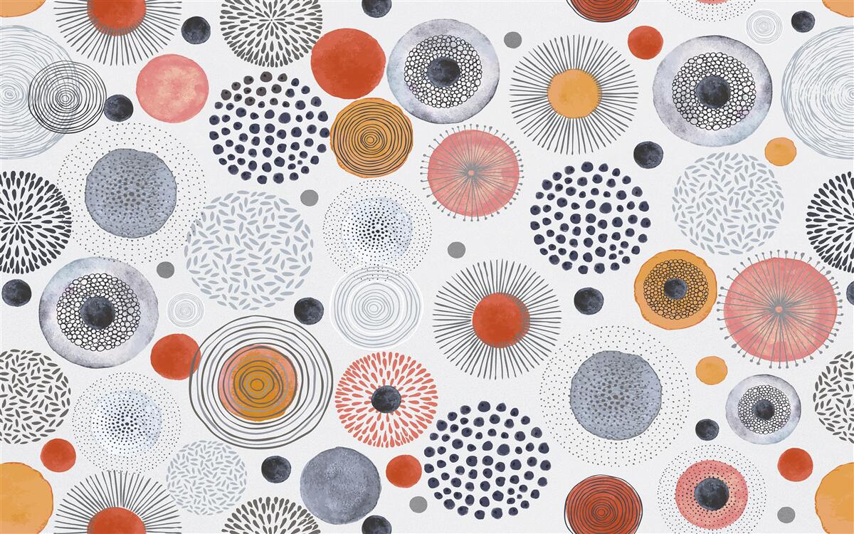 Fotobehang gekleurde tapijten contrasterend met grijs