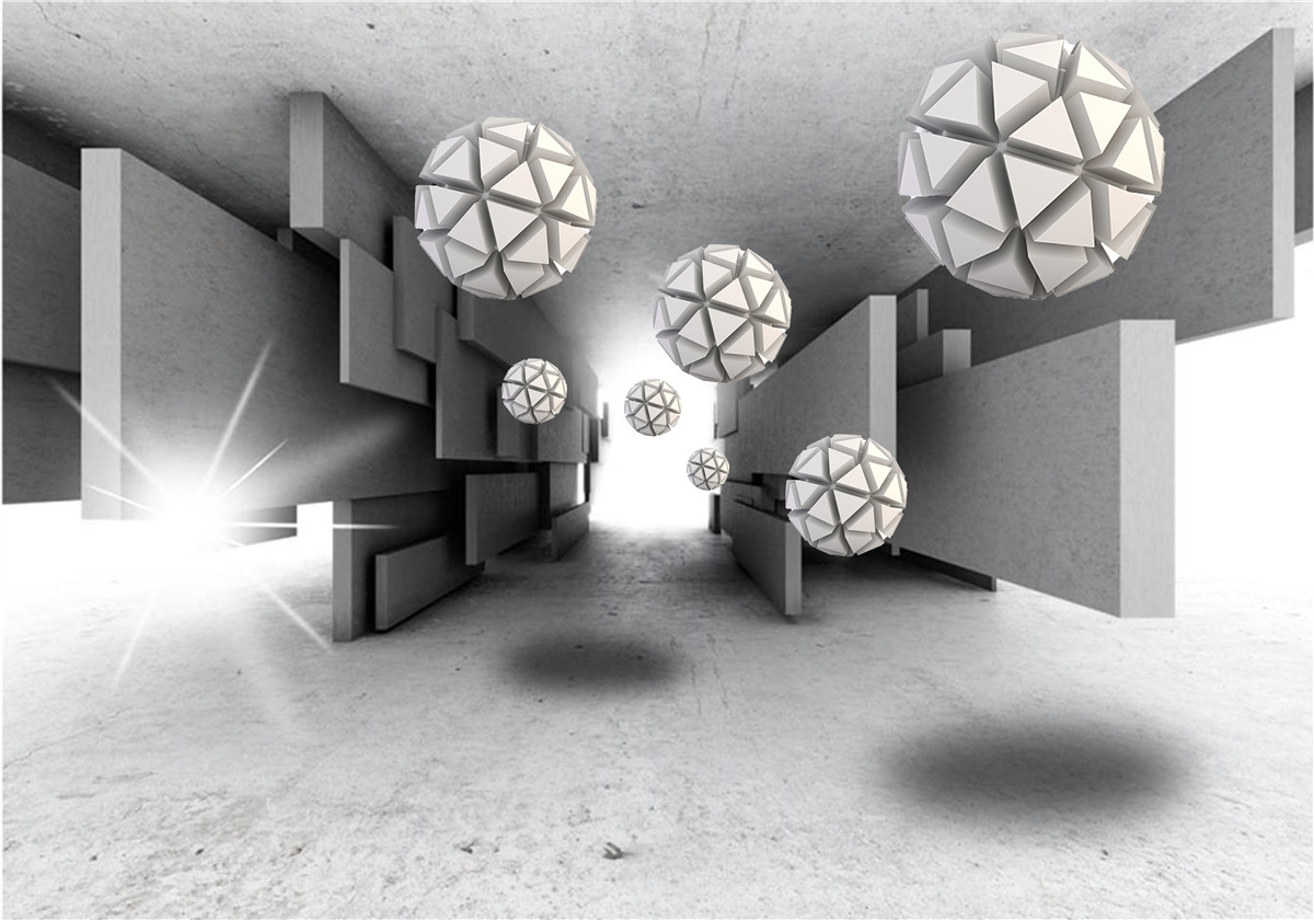 Fotobehang compositie van geometrische vormen