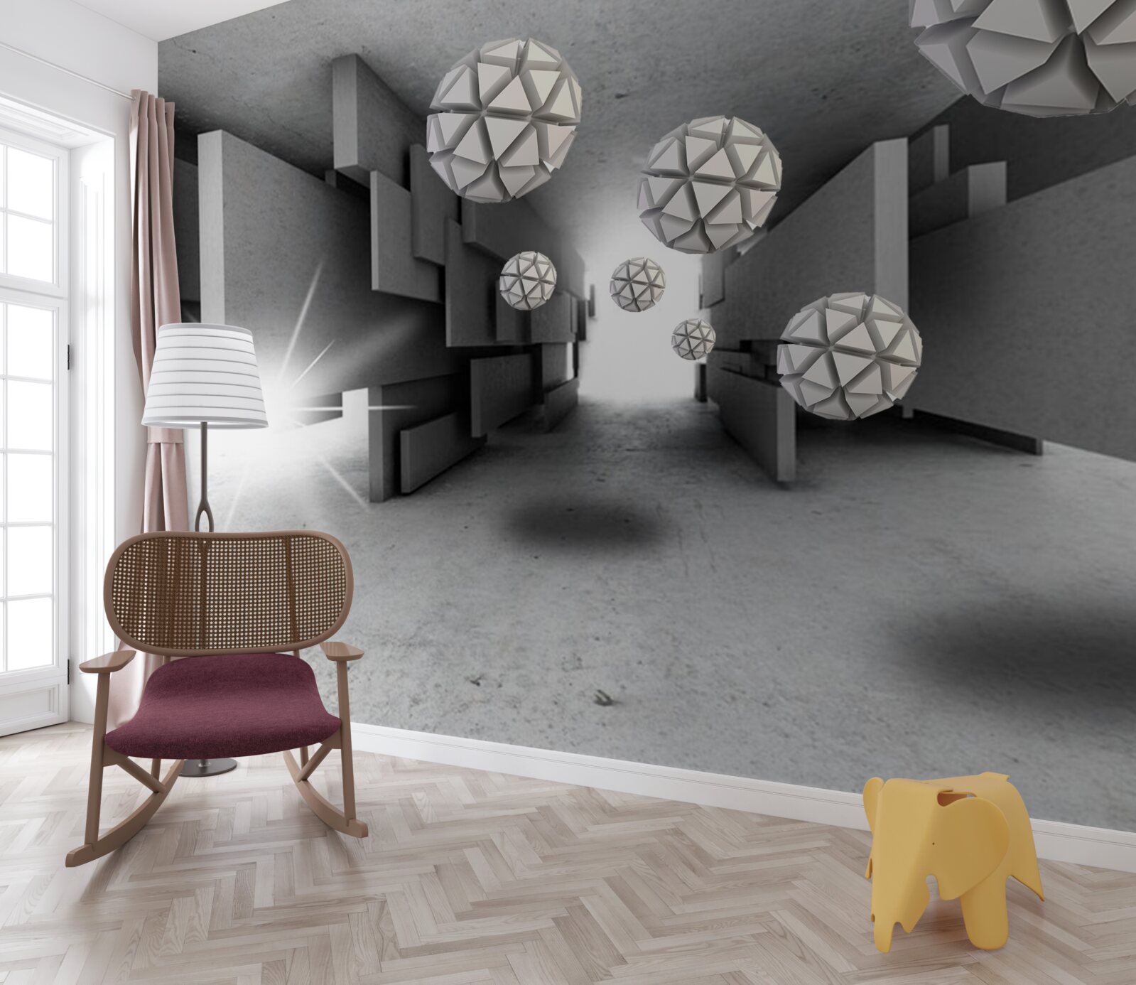 Fotobehang compositie van geometrische vormen