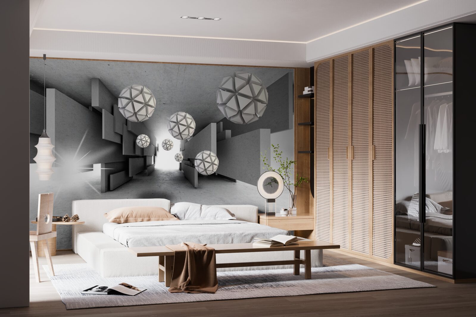 Fotobehang compositie van geometrische vormen