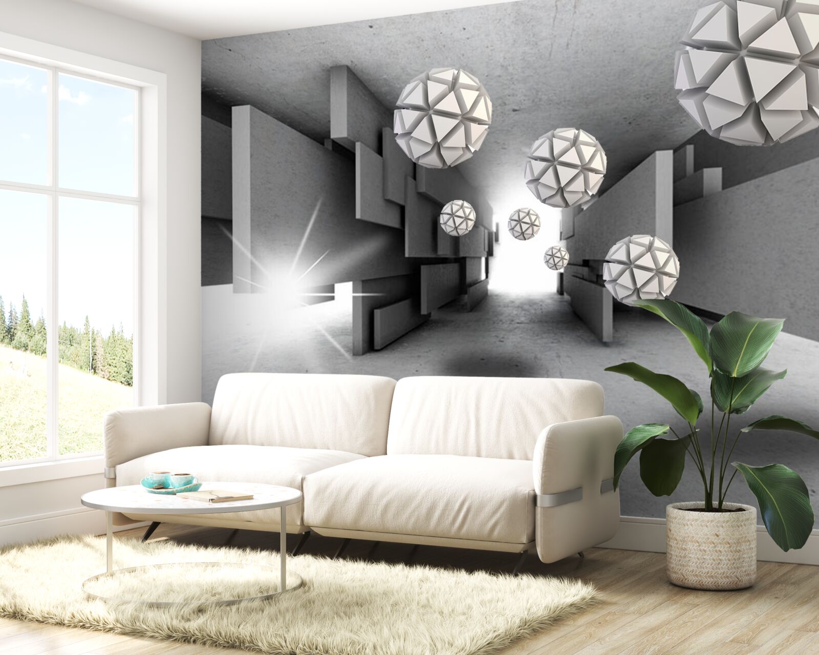 Fotobehang compositie van geometrische vormen