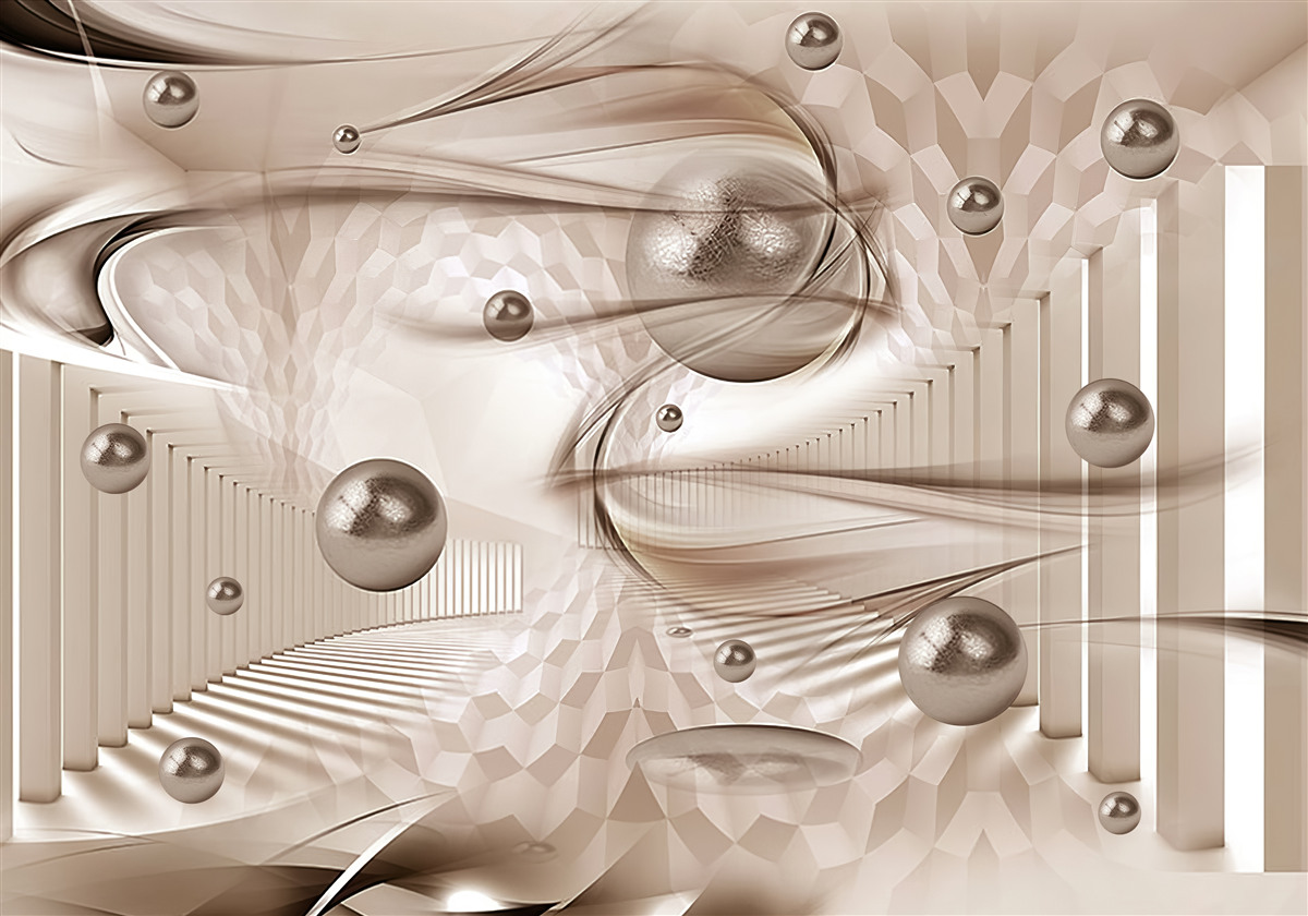 Fotobehang abstracte roze zijde met parels