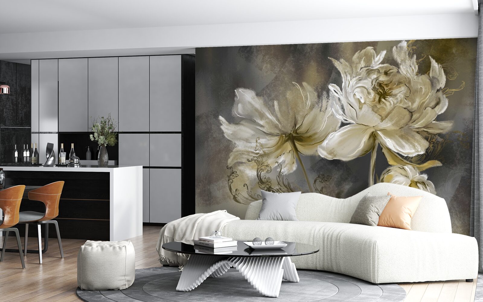 Fotobehang bloemen uit de oudheid