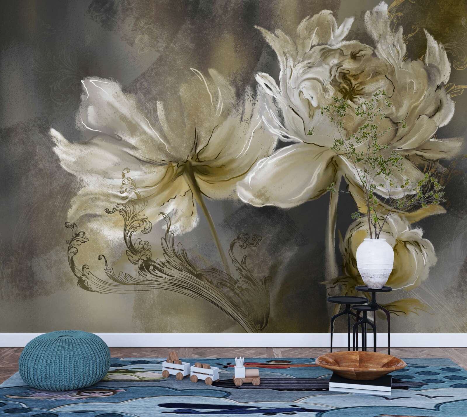 Fotobehang bloemen uit de oudheid