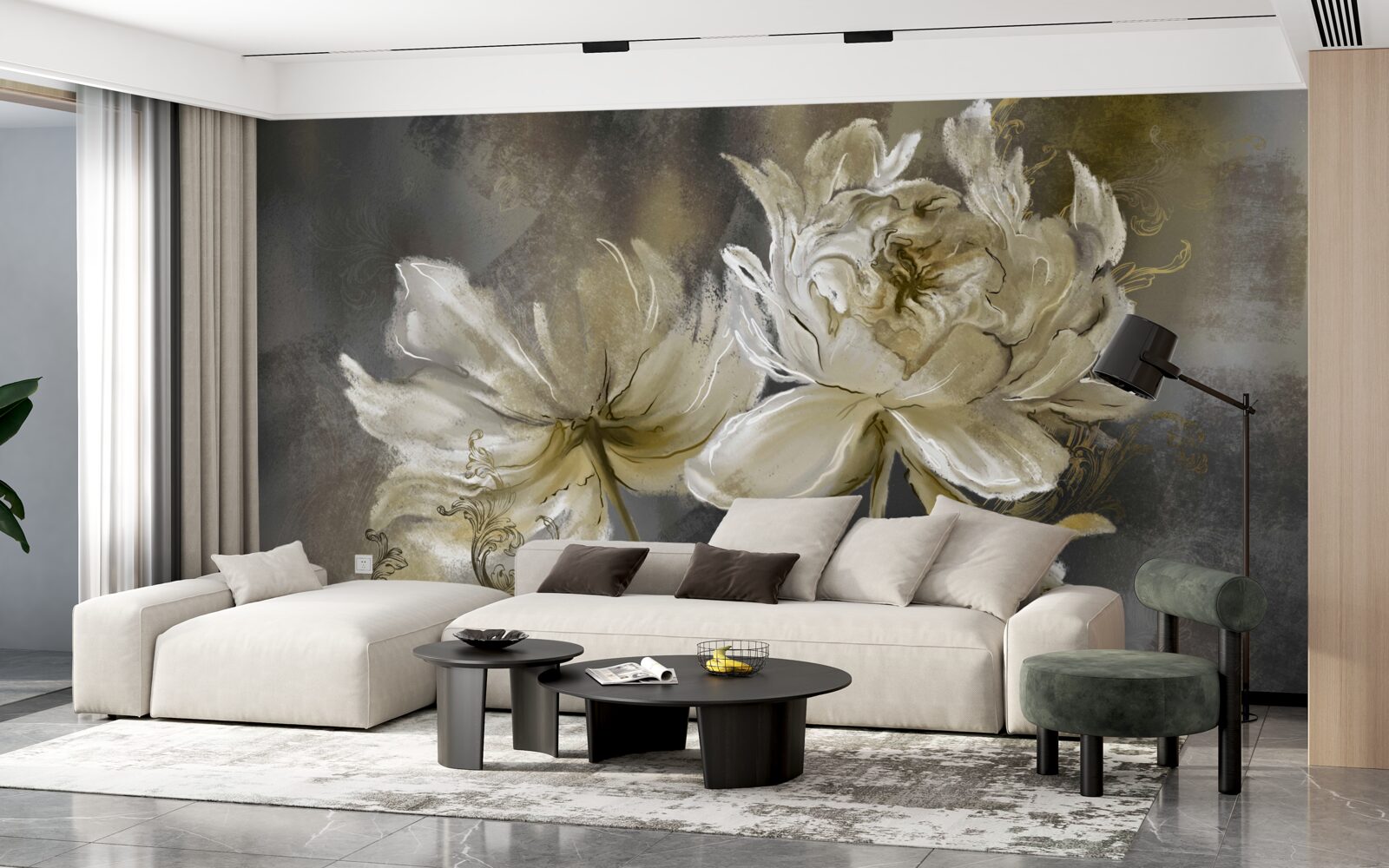 Fotobehang bloemen uit de oudheid