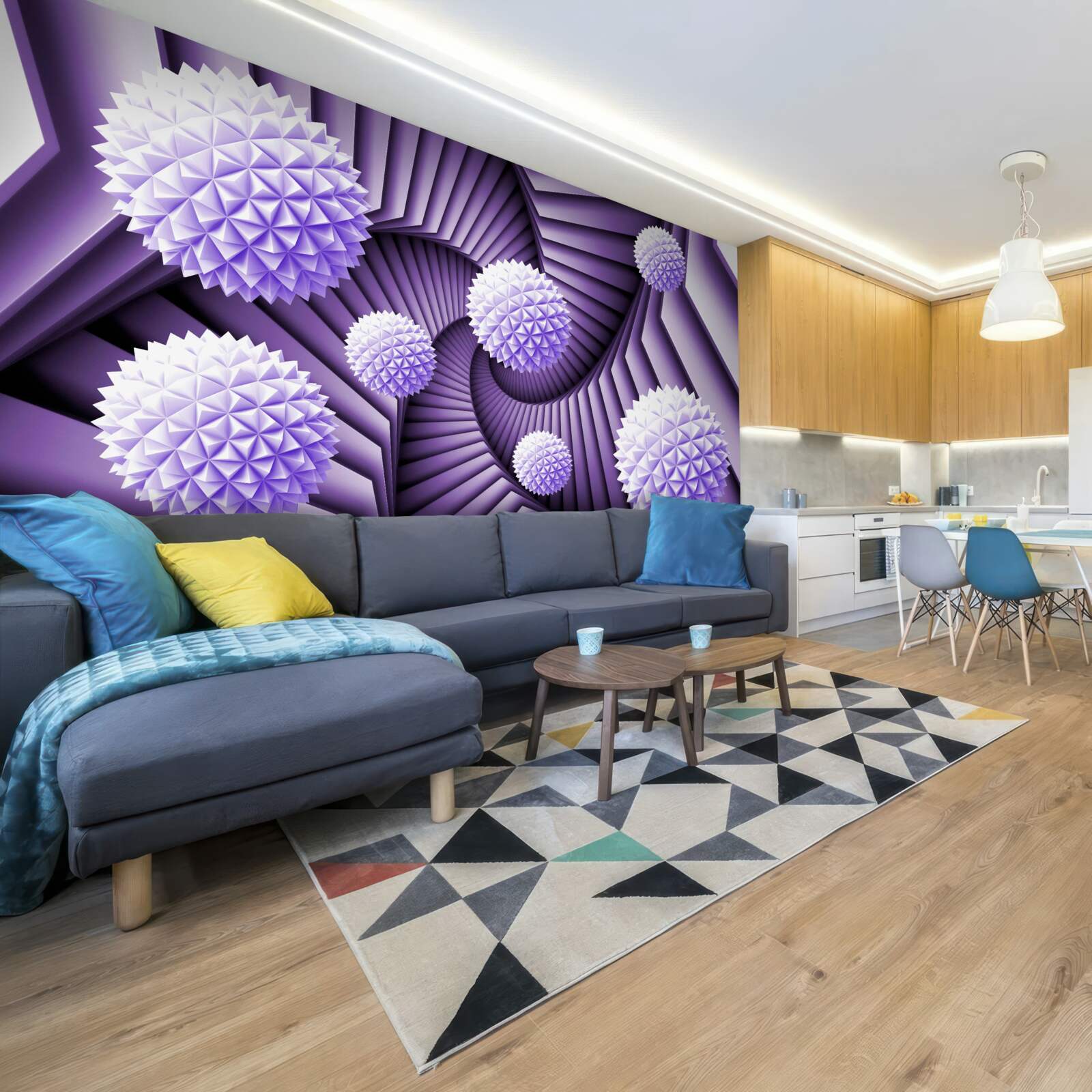 Fotobehang ladder en bal in het abstracte