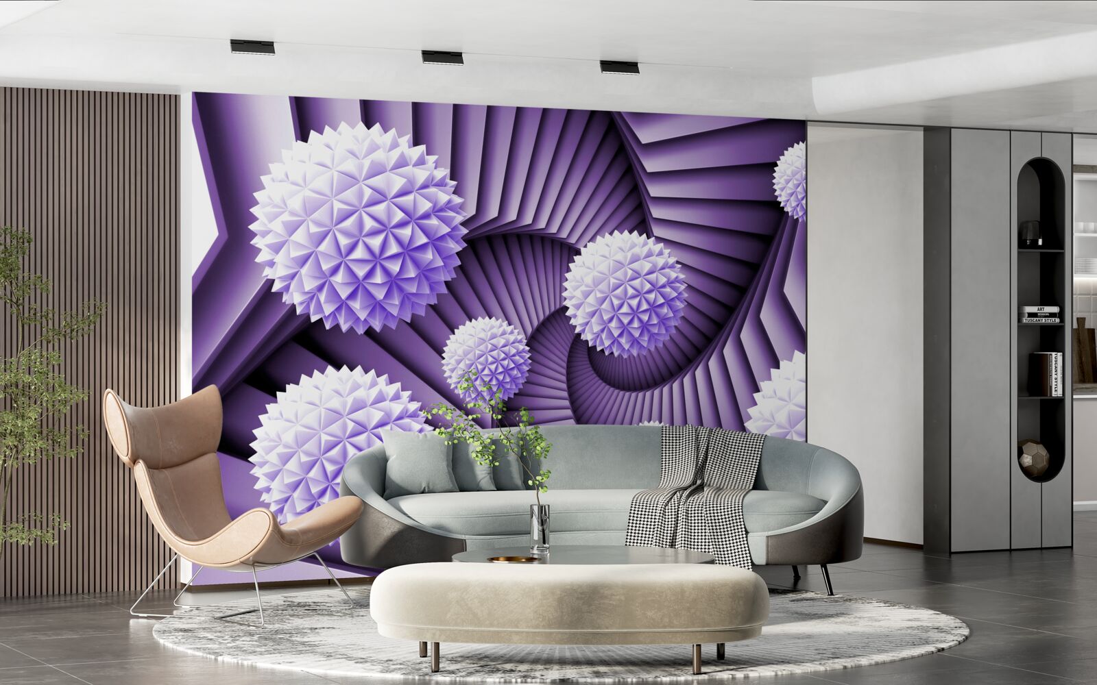 Fotobehang ladder en bal in het abstracte