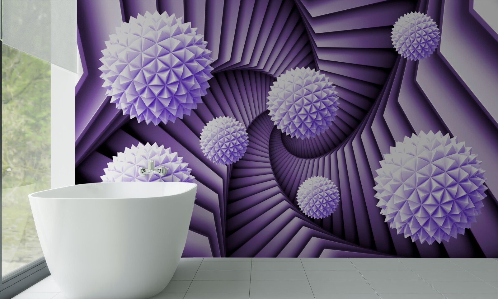 Fotobehang ladder en bal in het abstracte