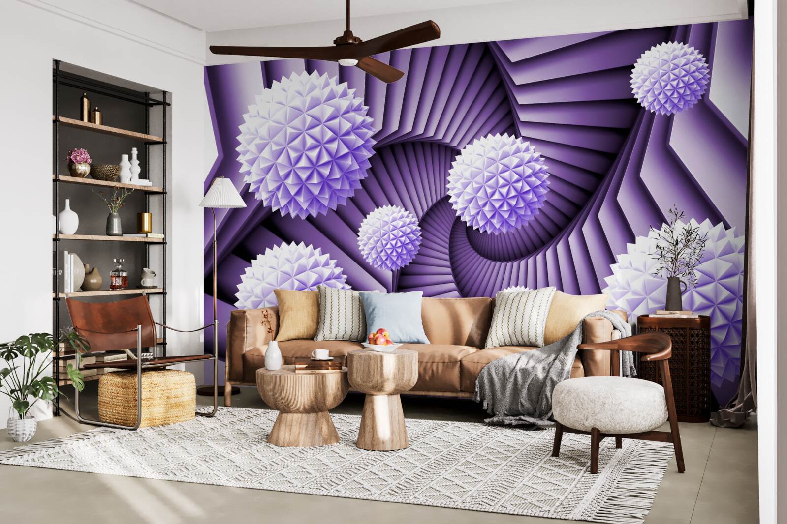 Fotobehang ladder en bal in het abstracte