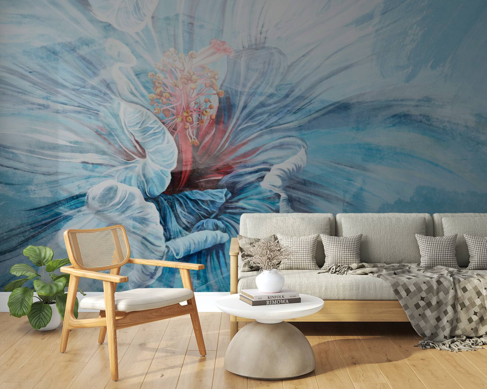 Fotobehang de bloem die bloeit