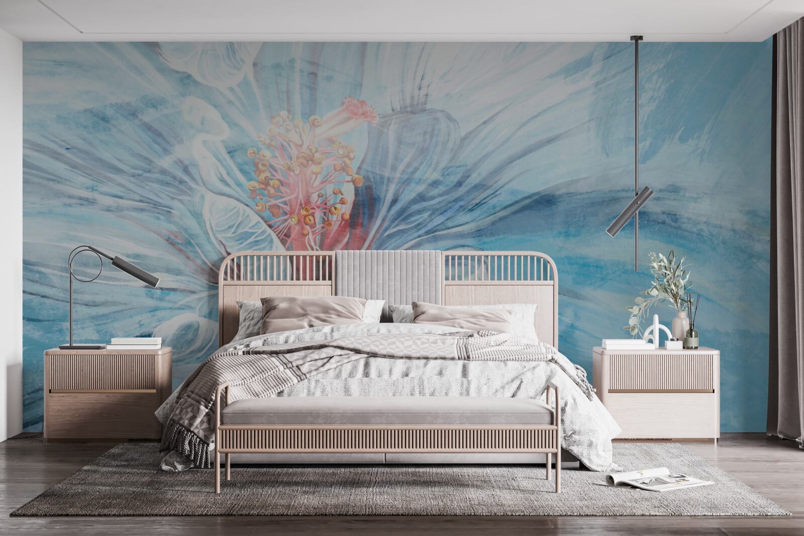 Fotobehang de bloem die bloeit