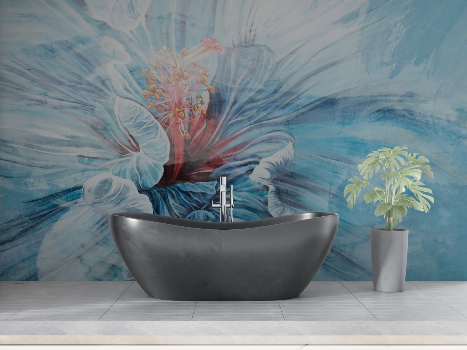 Fotobehang de bloem die bloeit