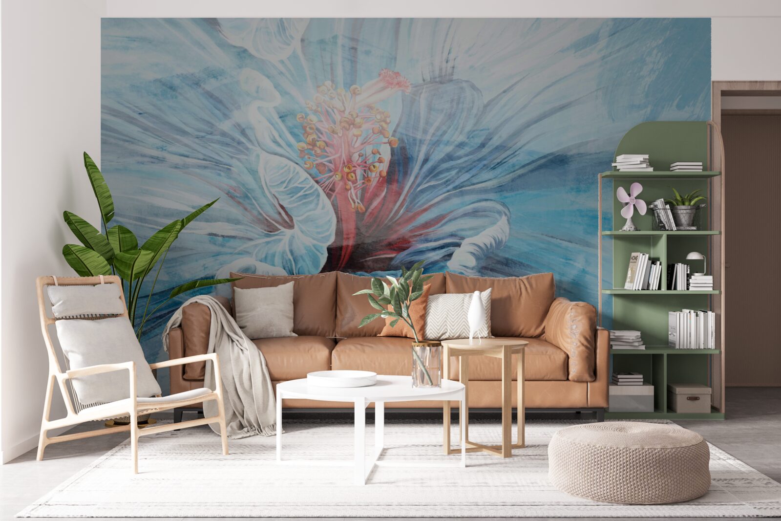 Fotobehang de bloem die bloeit