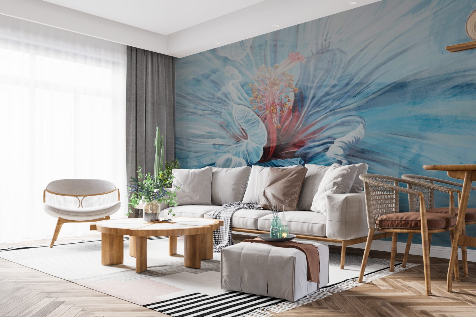 Fotobehang de bloem die bloeit