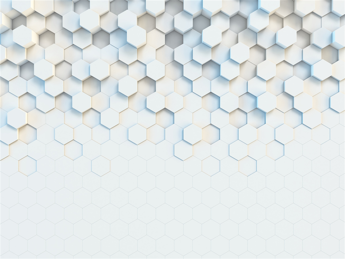 Fotobehang de zeshoeken zijn wit