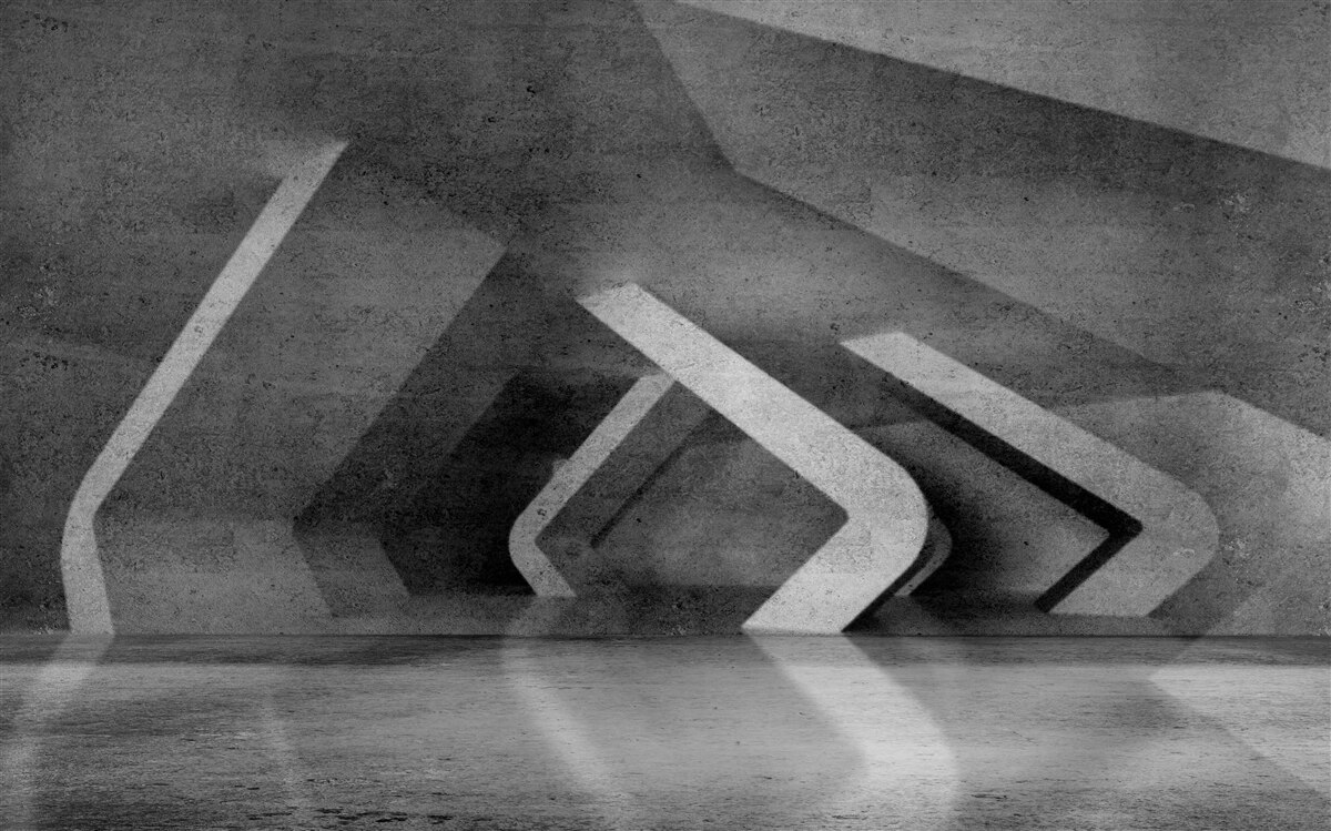 Fotobehang grijze tunnel