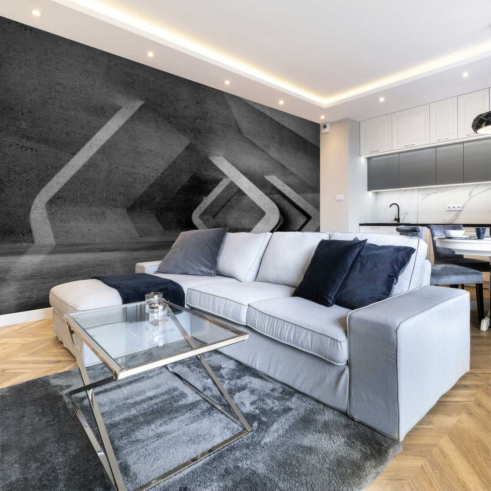 Fotobehang grijze tunnel