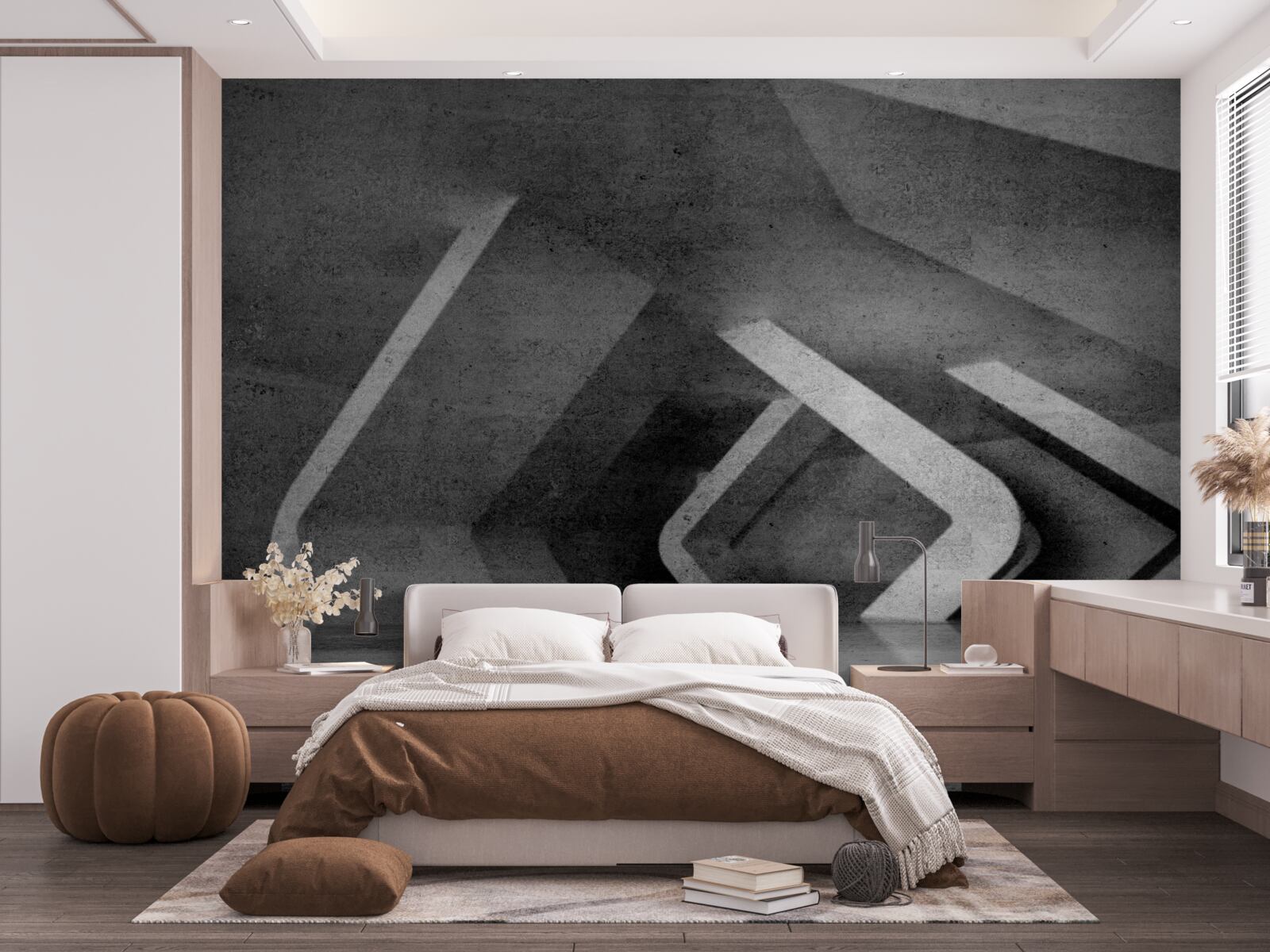 Fotobehang grijze tunnel