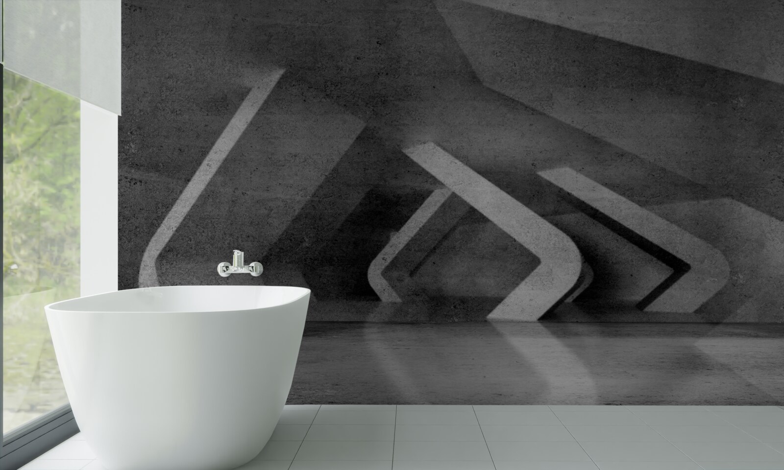 Fotobehang grijze tunnel