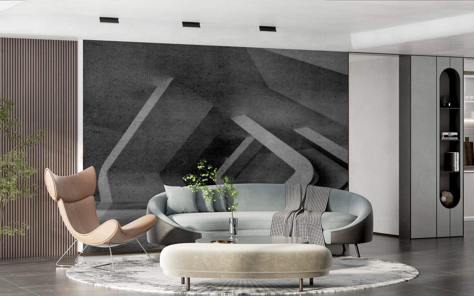 Fotobehang grijze tunnel