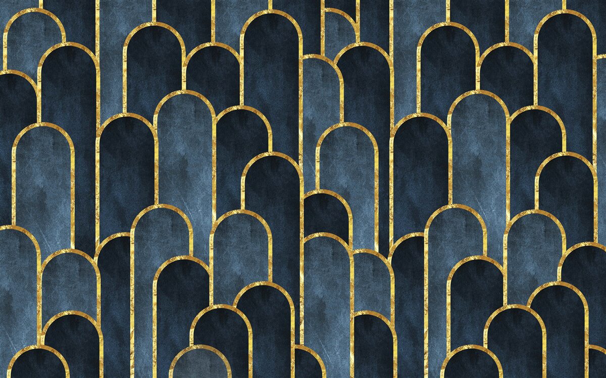 Fotobehang gouden accenten op zwarte luchtige topjes