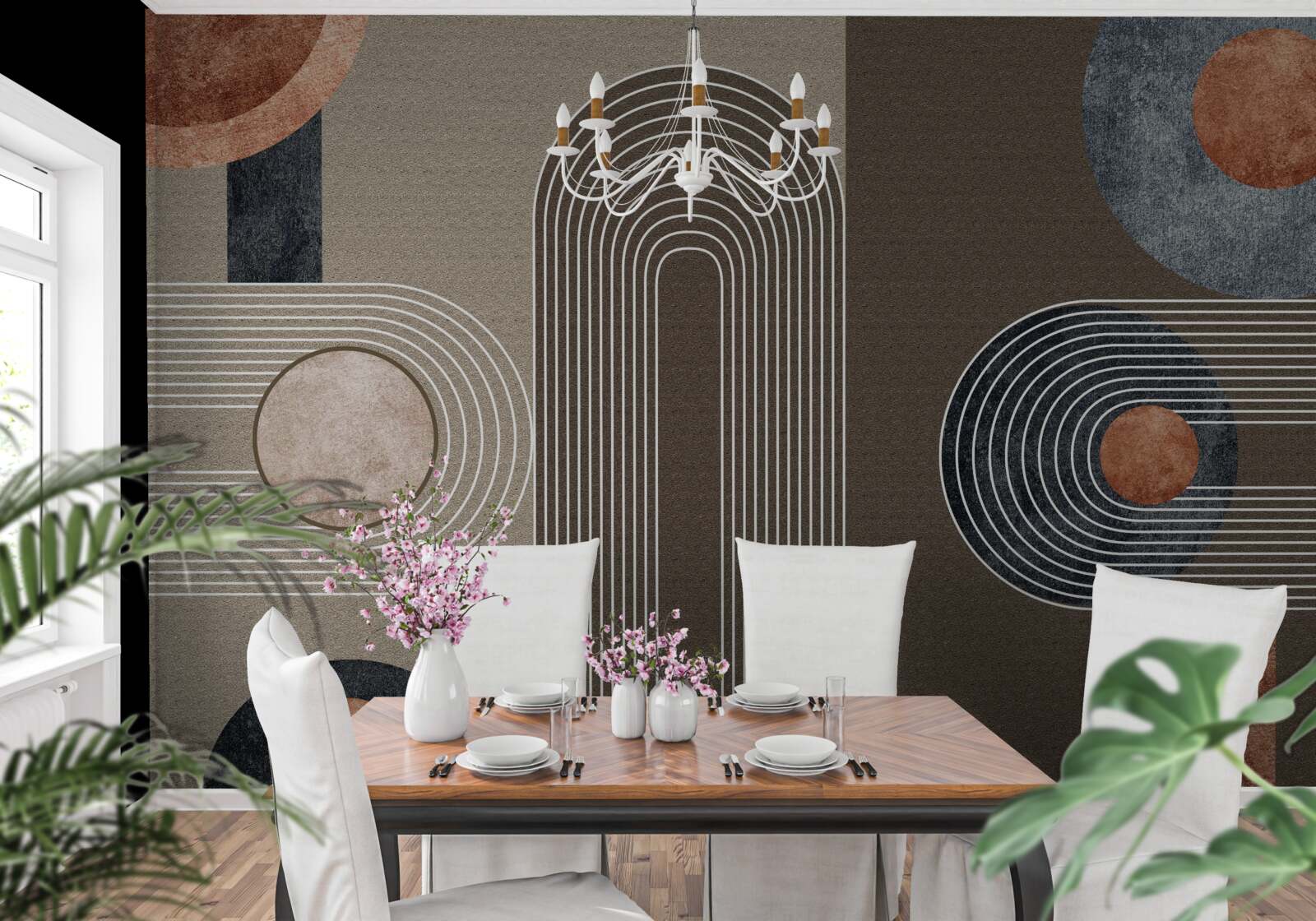 Fotobehang de lijnen vloeien vloeiend in elkaar over