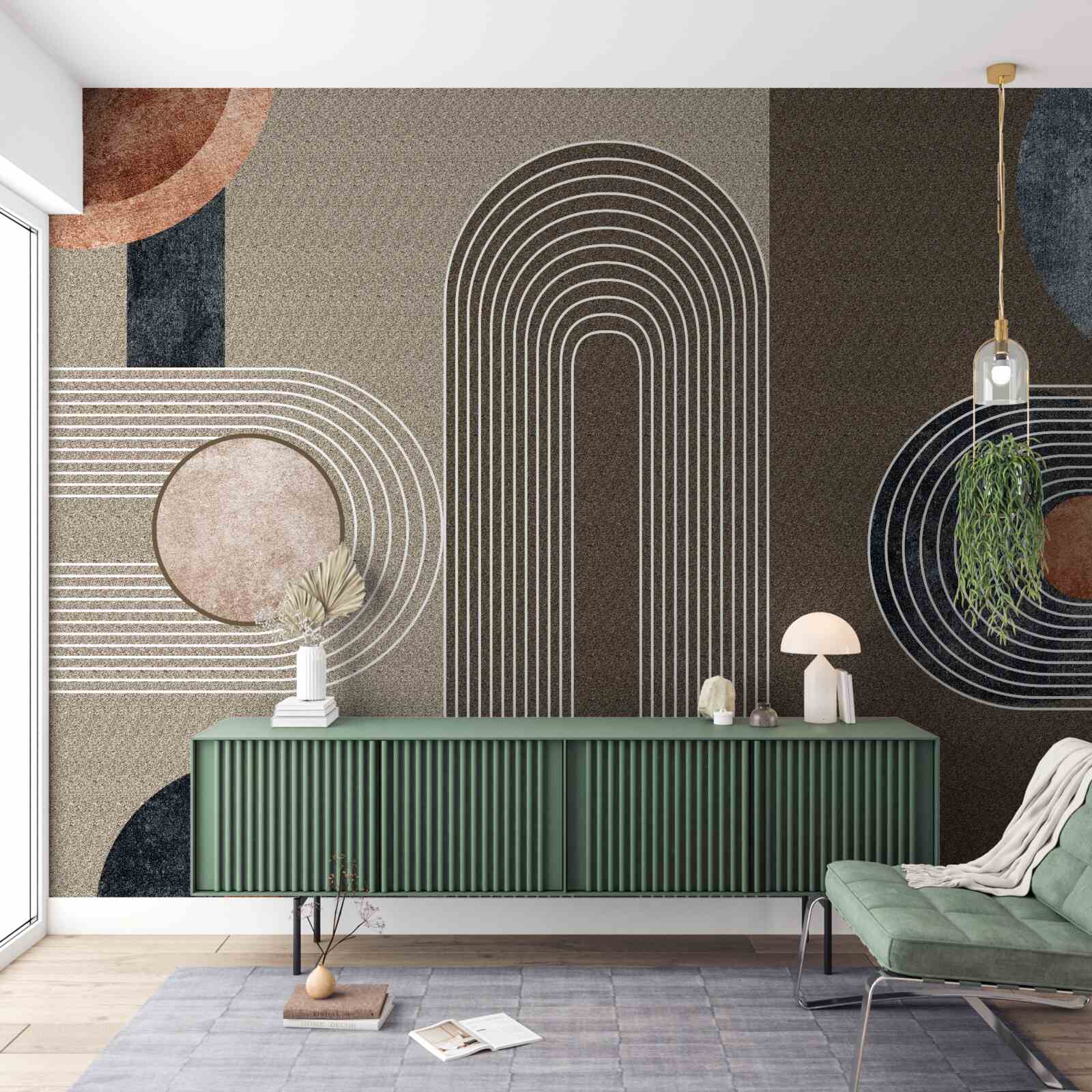 Fotobehang de lijnen vloeien vloeiend in elkaar over