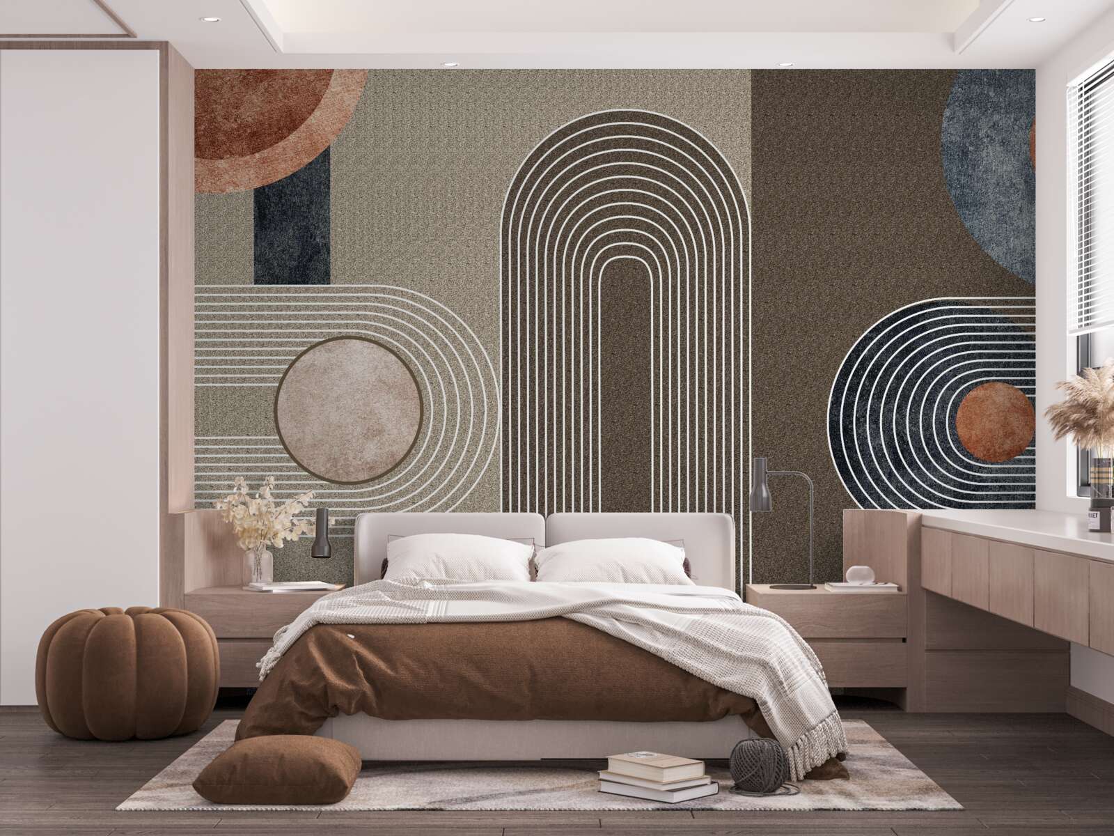 Fotobehang de lijnen vloeien vloeiend in elkaar over