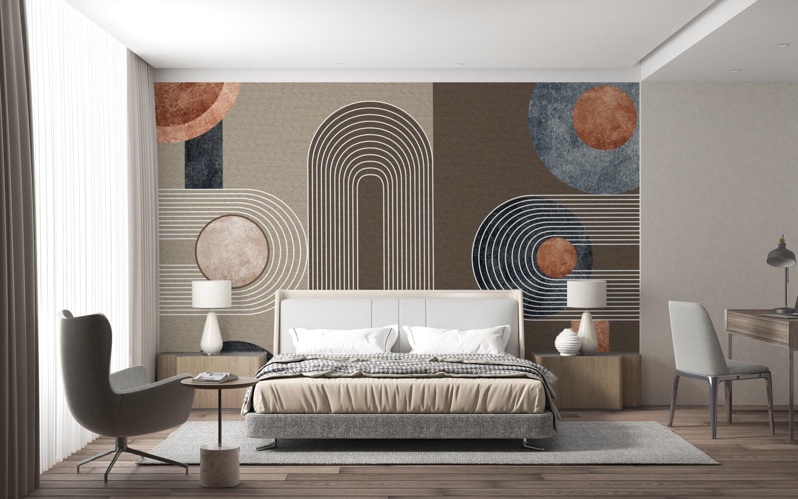 Fotobehang de lijnen vloeien vloeiend in elkaar over