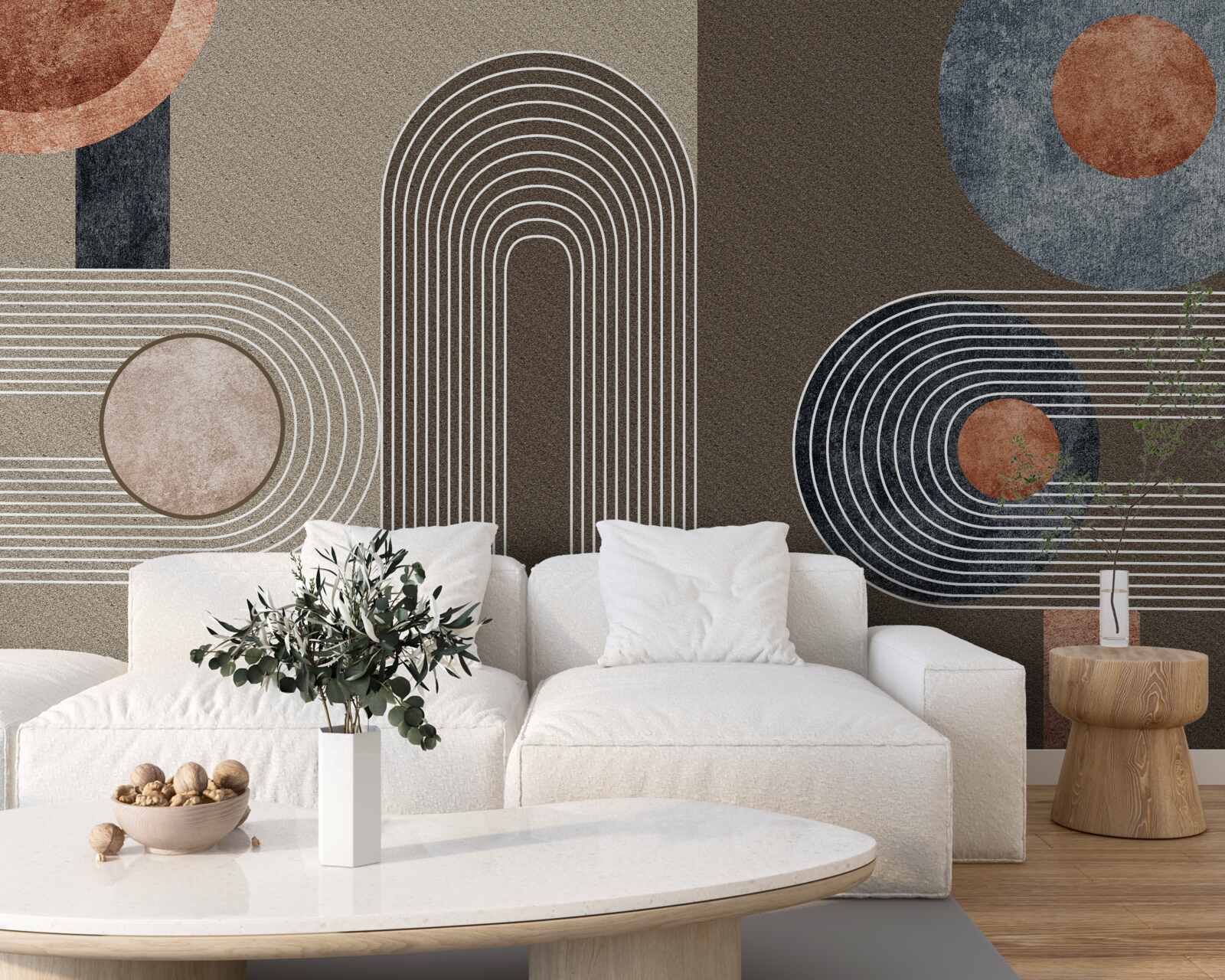 Fotobehang de lijnen vloeien vloeiend in elkaar over