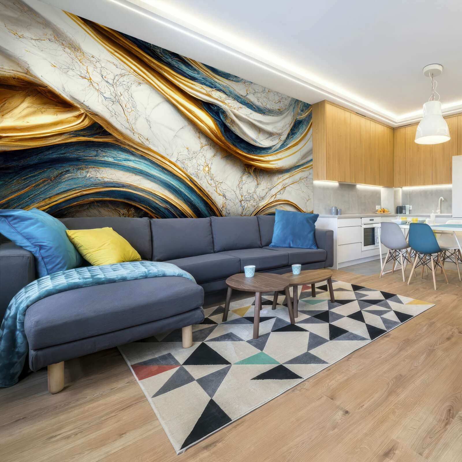 Fotobehang vier marmeren kapopties