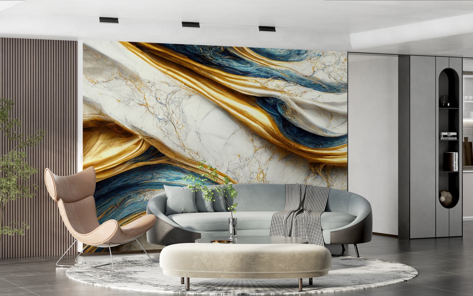 Fotobehang vier marmeren kapopties