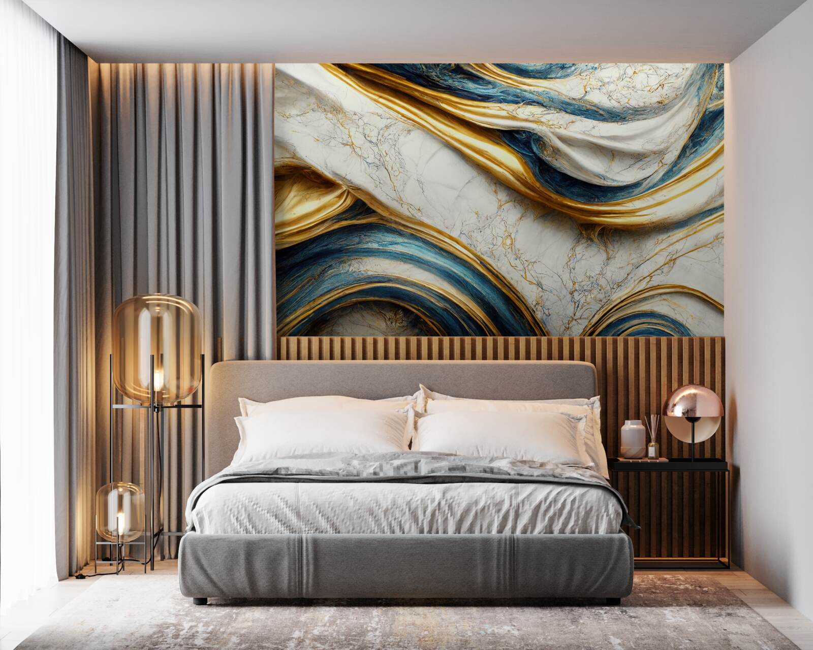 Fotobehang vier marmeren kapopties