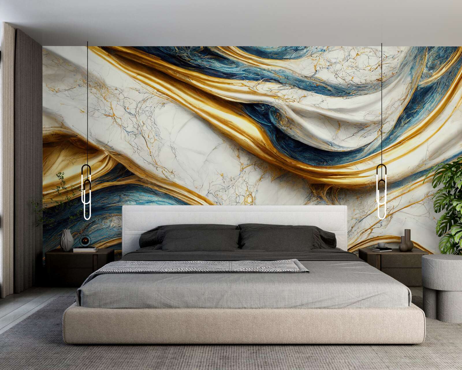 Fotobehang vier marmeren kapopties