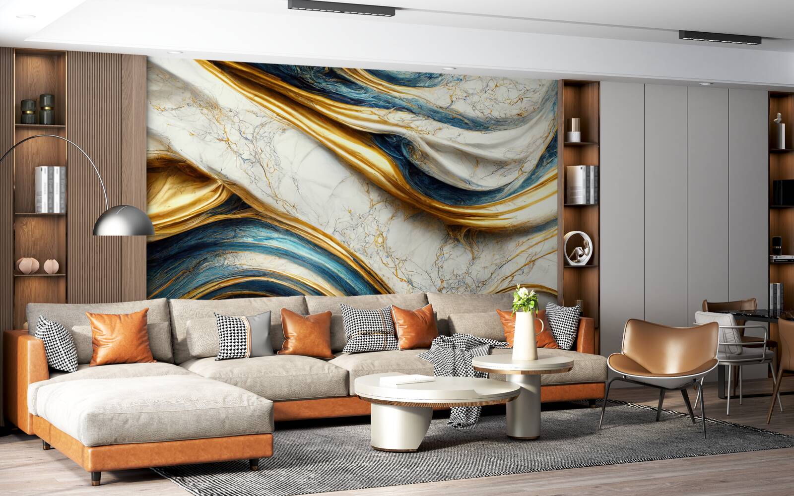 Fotobehang vier marmeren kapopties